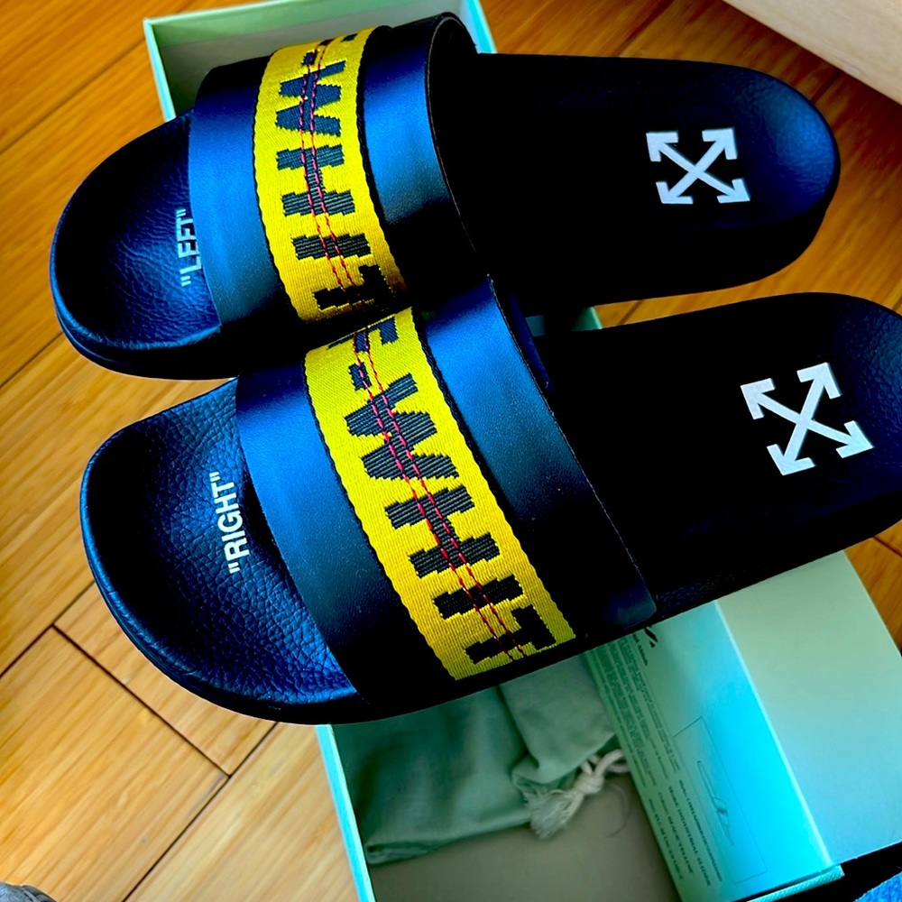 Never worn. Brand new authentic Off White industrial slides. Italian 5.5 size